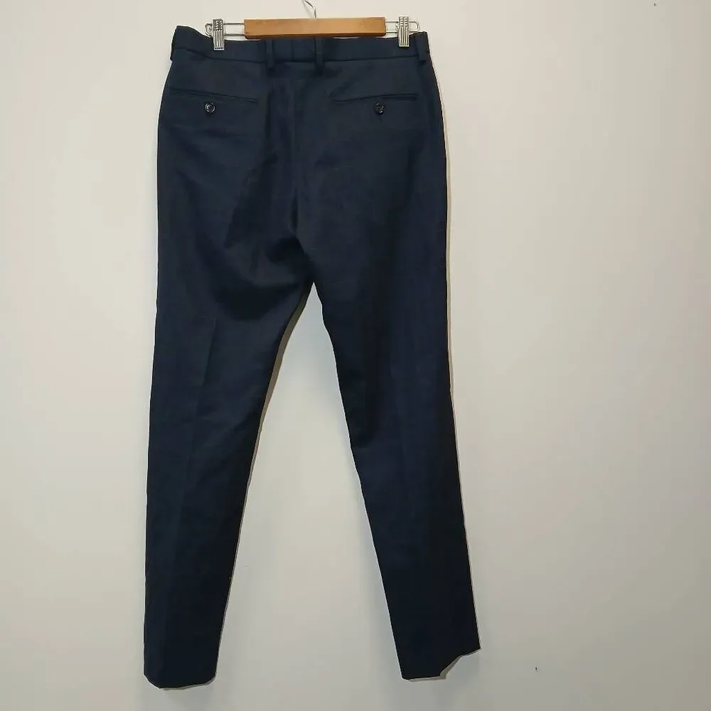 J.crew mens size 31 Ludlow four season fine wool pants blue window pane